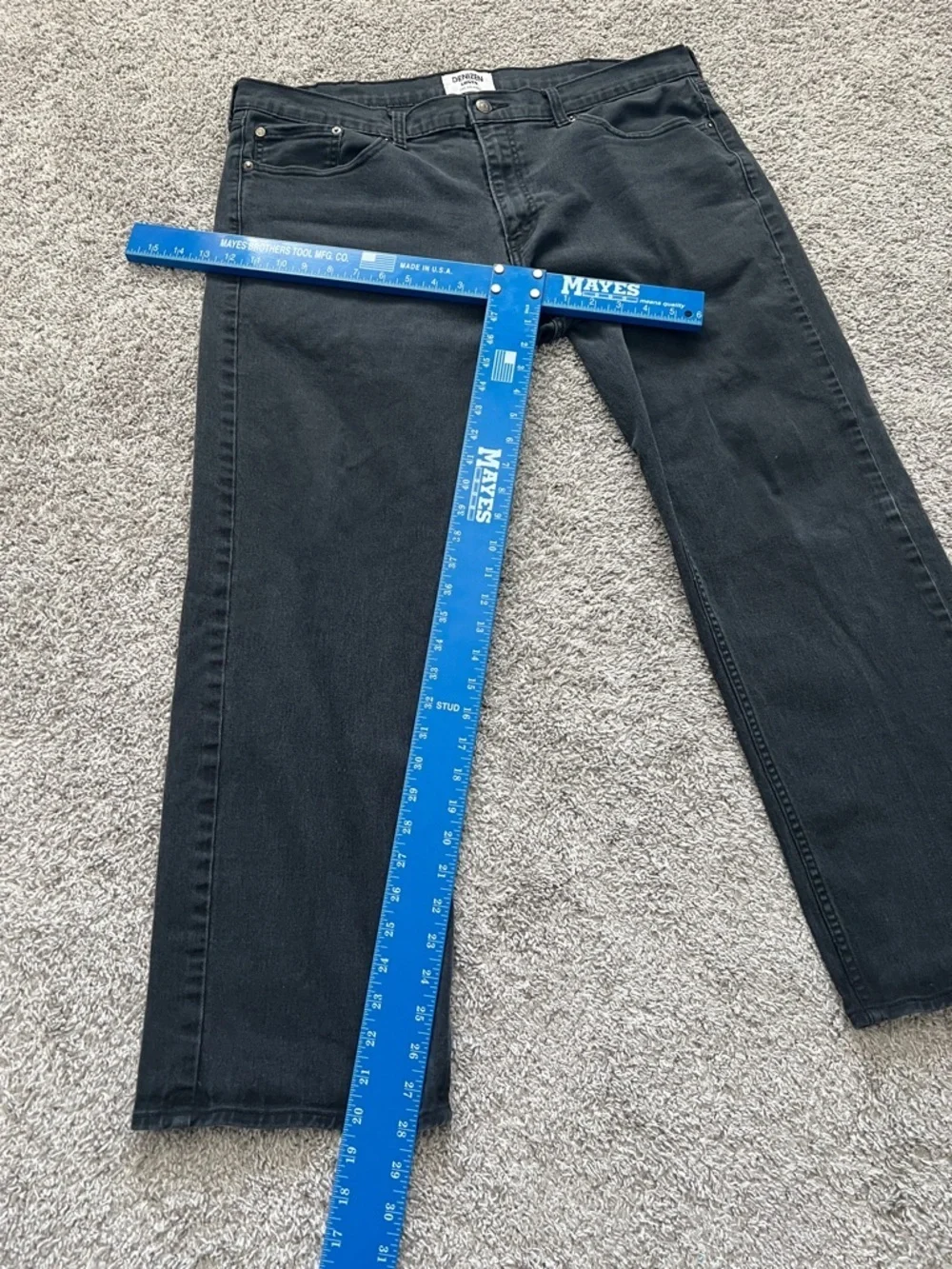DENIZEN from Levi's Men's 285 Relaxed Fit Black Straight-Leg Jeans - Size 38x30